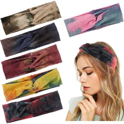 2020 Cotton Headband for Women Folding Sports Hairband Breathable Comfortable Elastic Yoga Hair Band Printing Turban