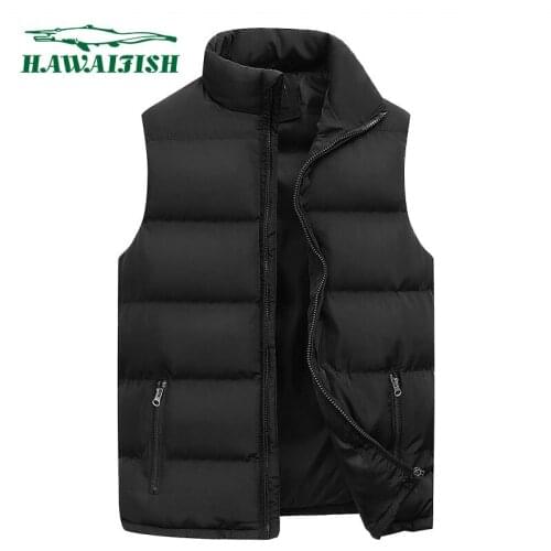 Hawaifish brand waistcoat for men 2021 Winter Hot Sale Mens Fashion Vest high quality Casual fashion Warm Cotton Jacket male