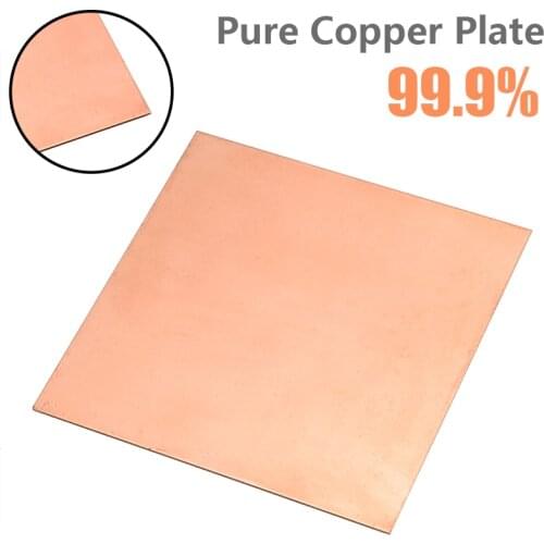 1Pcs 1mm Thickness High Purity 99.9% Pure Copper Cu Metal Sheet Plate 100mm x 100mm For Industy Tools