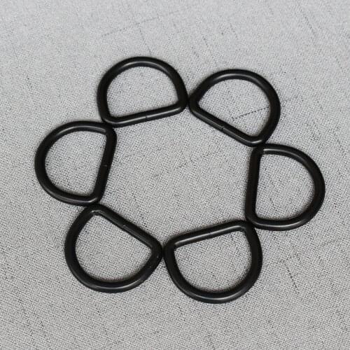 100 Pieces 25mm Black High Quality Metal Buckle Dee D Ring for Webbing Backpack Bag Parts Leather Craft Strap Belt Purse Pet