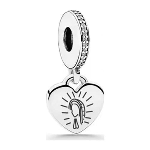 2020 New pendant Charm 925 Sterling Silver heart dangle Charms Beads Fit Bracelets DIY For Women Christmas Gift Winter Jewelry
