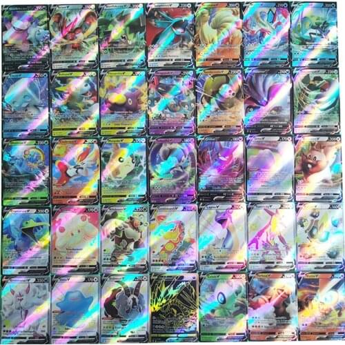 2021 New Pokemon Spanish Flash Card Gx Vmax Trainer Energy Hologram Solitaire Game Childrens Toy Gift Collection Card
