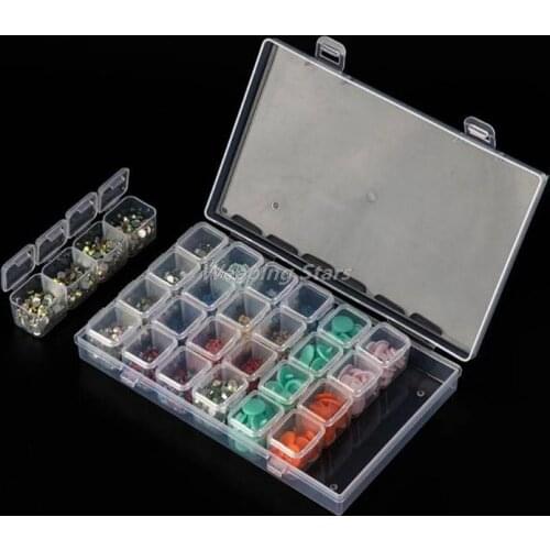 28 grids colorful diamond painting storage box water drill tool bead storage box
