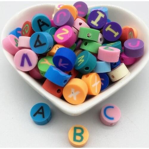 30pcs/Lot 10mm Mixed Colors LOVE Shape Clay Spacer Beads Polymer Clay Beads For Jewelry Making DIY Handmade Accessories #15