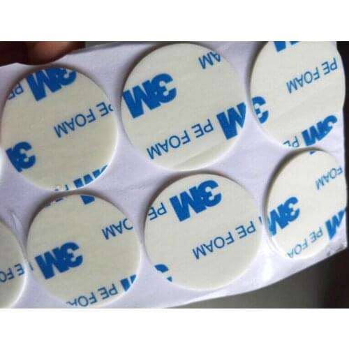 3M 1600T Double Coated Adhesive PE Foam Circle Gasket 1mm Thickness, Mounting Tape for Home Car Hooks, Racks, Dispensers, Sign