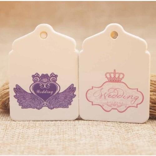 5.6*4cm new full color wedding label tag Pretty heart design DIY handmade cookies/ candy/gifts tag labels 100pcs+100hemp string