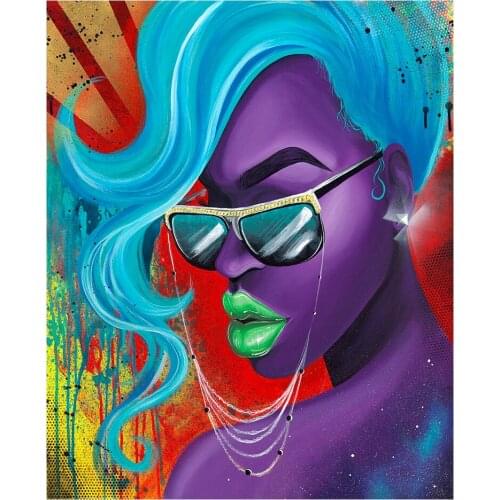 5D diy diamond painting green lip fashion fantasy girl full diamond embroidery mosaic needlework home decoration