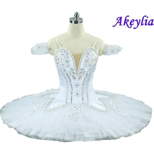 Free Shipping White Platter Tutu Women Sugar Plum Fairy Professional Dance Costume Adult Ballerina Stage Tutu Dress