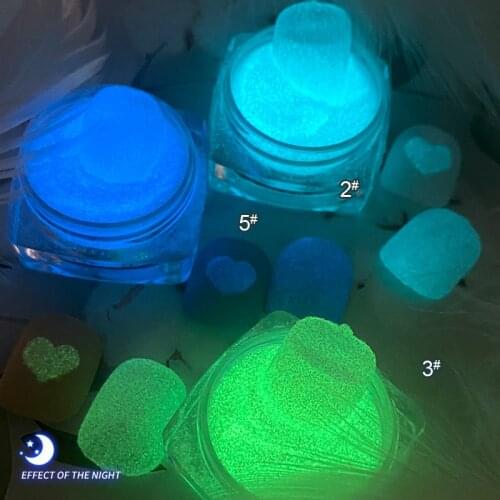 CHUNYOU Glow In The Dark Nail Glitter Powders Auroras Effect Shimmer Gel Polish UV Reactive Fluorenscence Nail Powder Decoration