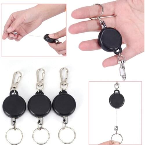 Resilience Steel Wire Rope Elastic Keychain Recoil Sporty Retractable Key Ring Anti Lost Yoyo Ski Pass ID Card