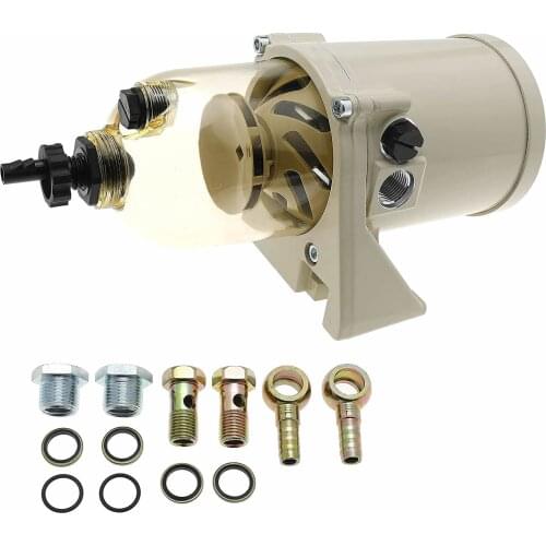 Fuel Water Separator Filter for 500FG 500FH 60GPH Diesel Marine Boat Engine Truck Engine 30 Micron With Rotatable Hose Connector