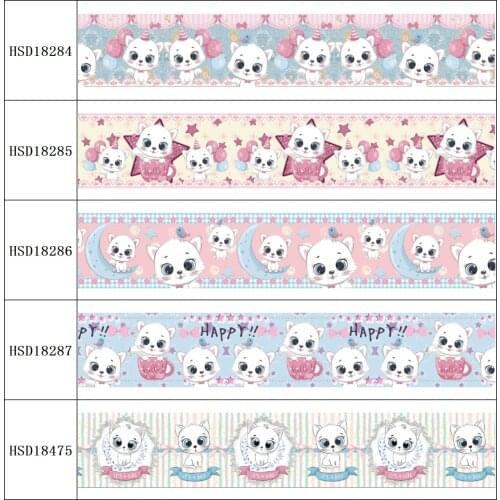 HSDRibbon free shipping 3" 75mm heat transfer printed hsd-design series Grosgrain Ribbon 50Yards/Roll