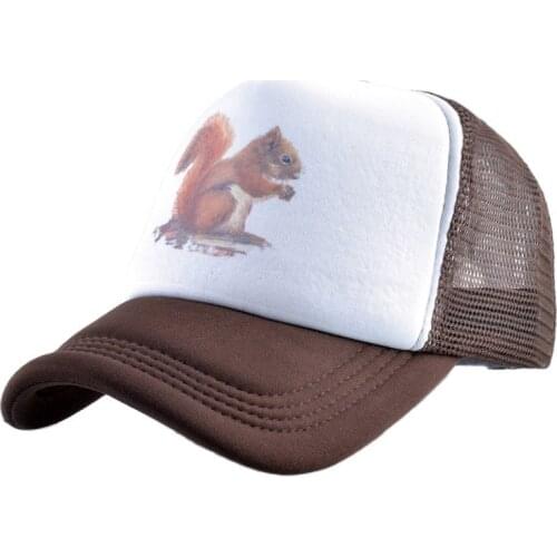 Snapback Mesh Hat Women Print Squirrel Baseball Cap Men Summer Outdoor Breathable Trucker Bone Masculino Unisex Hip Hop Gorras