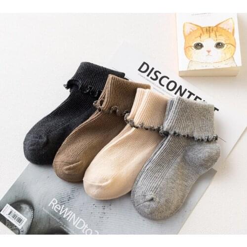 Lace Socks for Girls Cotton Cozy Ruffle Frilly Ankle Socks Baby Girl Princess Socks Kids Dress Socks Photography Props Fashion