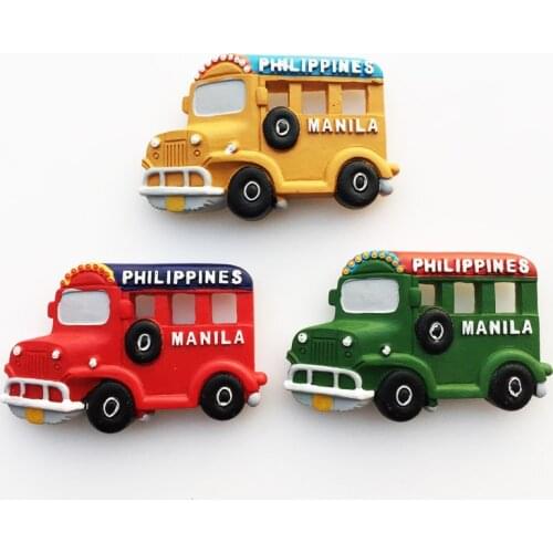 Manila Philippines)Fridge Magnet,Creative Travel Commemorate Crafts 3D Ornaments Magnetism Resin Material Refrigerator Stickers