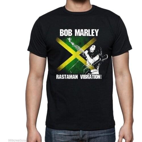 Hot Sale Bob T-shirt Rastaman Vibration Marley Reggae Jamaica Roots Ganja Jah Rastafari Men Cotton T-shirts