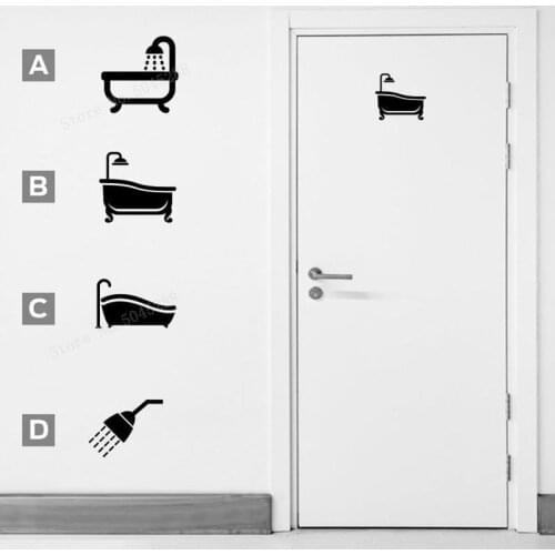 Bathroom Bathtub Shower Head Glass Door Wall Sticker Shower Waterproof Bathroom Home Decor Art Decals Stickers Wallpaper LL1077