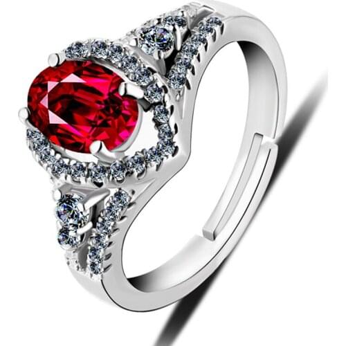 OneQuarter S925 Sterling Silver Women Rings Zircon Open Adjustable Geometric Rings Wedding Rings Fashion Simple Jewelry 2019