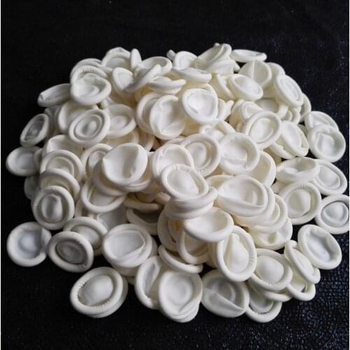 20 pcs Nail Art Latex Finger cots Finger Gloves rubber ivory color disposable dactylotheca dust free