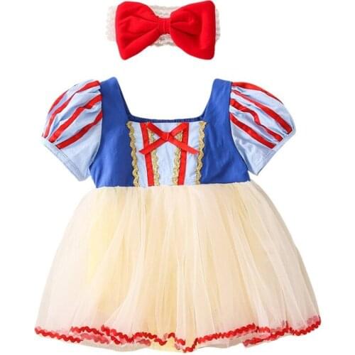 Princess Dress Rompers Clothes for Girls and Bow Baby Costume Summer Baby Tracksuit Girl Clothes for Newborns Babies Accessories