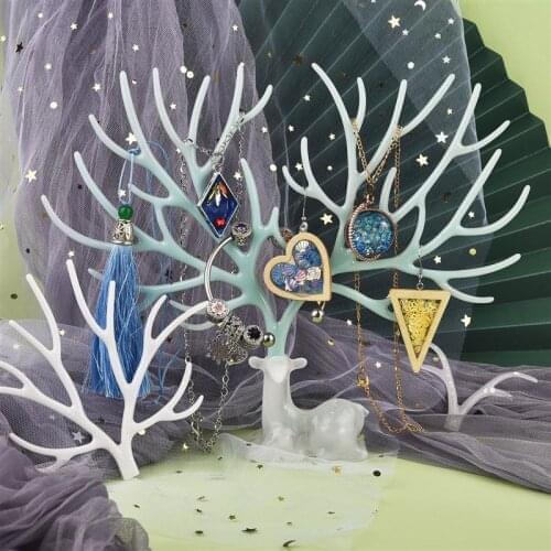 DIY UV Epoxy Resin Mold Deer Crystal Jewelry Display Stand Silicone Mold Handmade Earrings Ring Pendant Storage Jewelry Rack