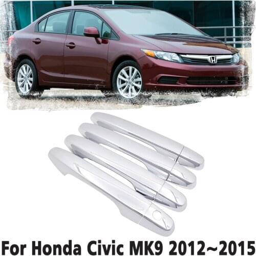 Luxury chrome door handle cover trim protection cover for Honda Civic MK9 2012 2013 2014 2015 Car accessory sticker