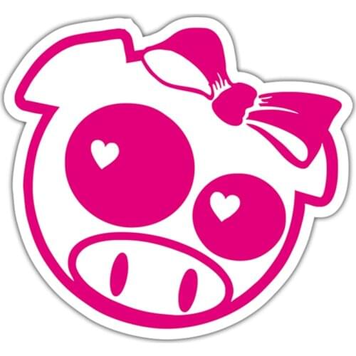 S40258# Various Sizes PVC Decal JDM Pig In Love Car Sticker Waterproof on Bumper Rear Window Laptop Refrigerator Toilet