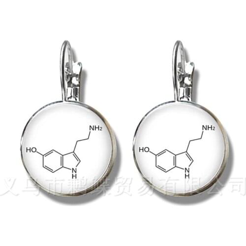 Theobromine Biology Chemistry Element Chemical Formula Earrings Biochemistry Chocolate Molecule Image Stud Earrings Gif