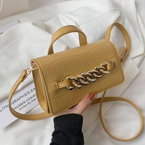 Summer Crossbody Bag Stone Pattern Shoulder Bags Women Solid Soft Handle Handbag Luxury Phone Pack Female Purse Chain Women Bag