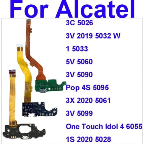 USB Charger Flex Cable For Alcatel One Touch Idol 4 Idol4 Dock Connector Charging Port Flex Ribbon With Microphone Repair Parts