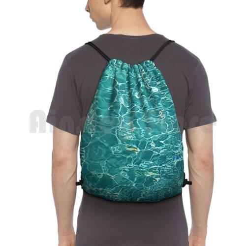 Piscina Backpack Drawstring Bags Gym Bag Waterproof Acqua Piscina Mare Estate Tuffi Fresco Gioco Allegria Sport Azzurro