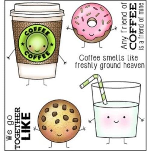 ZhuoAng Delicious Cookies and coffee Clear Stamps For DIY Scrapbooking/Card Making/Album Decorative Silicon Stamp Crafts