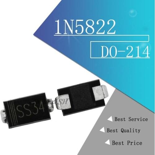 100pcs 1N5822 SMA SS34 smd DO-214ac IN5822 Schottky diode ss34