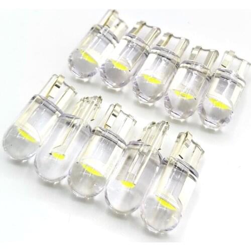 10PCS T10 W5W WY5W 168 2825 COB LED Car Wedge Parking Side Door Bulb Instrument Lamp Auto License Plate Light Clearance Lights