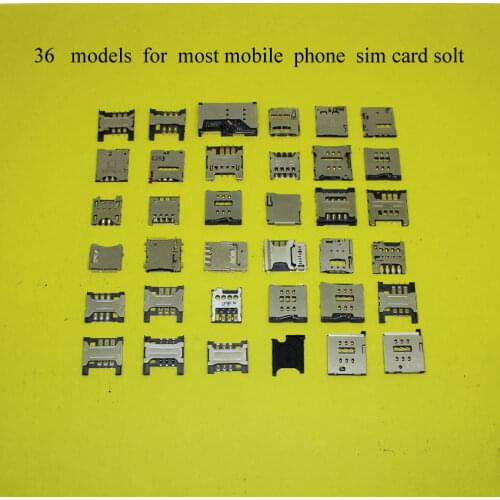 36 models,each for most mobile phone sim SD TF memory card socket holder tray slot,for Apple 4 5 5s 6/lenovo/for Nokia Sony 36L