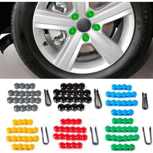 50% Dropshipping!!20Pcs 17mm Car Vehicle Wheel Center Nut Protection Cover Caps with Removal Tool