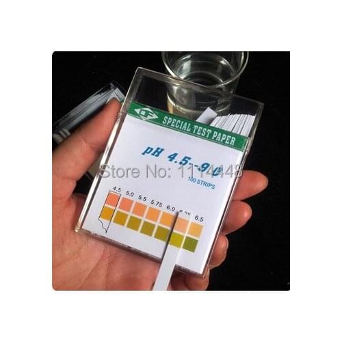 50pack/lot 100strips/Pack PH4.5-9.0 Alkaline pH Test paper Strips Indicator Litmus Kit Testing strips