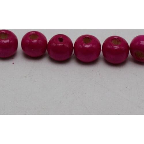500 Hot Pink 8mm Round Wood Beads~Wooden beads