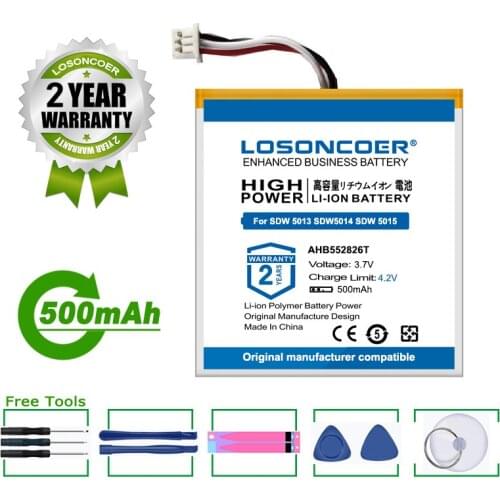 LOSONCOER Battery AHB552826T 500mAh Battery For Sennheiser SDW 5013,5014,5015,5016 Headset Batteries