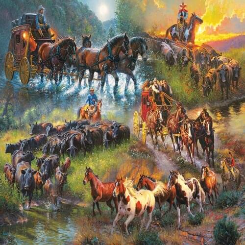 Diamond Painting Horse Pattern Full Square & Round Diamond Mosaic Animal 80x80cm