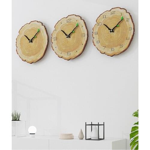 Silent Ring Quartz Clock Creative Wall Clock Living Room Simple Modern Wooden Clock Wall Decoration