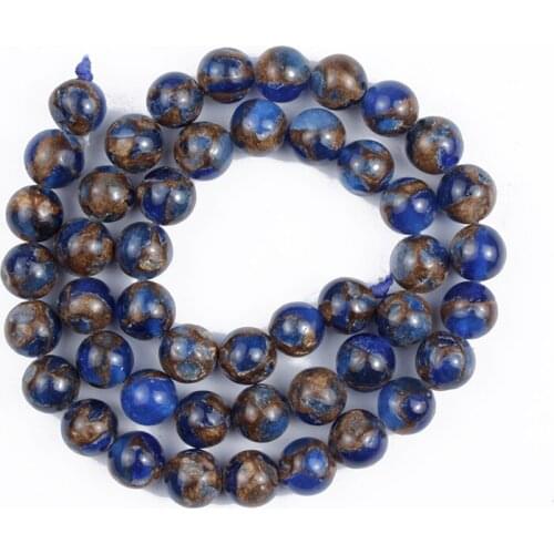 Natural Stone Beads Green gold Blue Colored Stones Round Loose Beads 4/6/8/10/12mm for Making DIY Bracelet Earrings Accessories