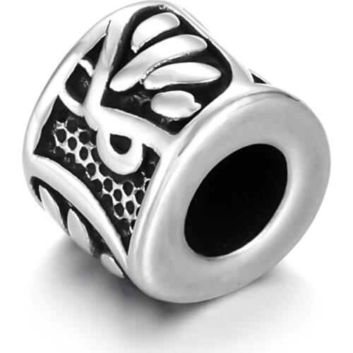 Stainless Steel Bead Irregular Polished 5mm Large Hole Metal Beads Charms for DIY Bracelet Jewelry Making Accessories