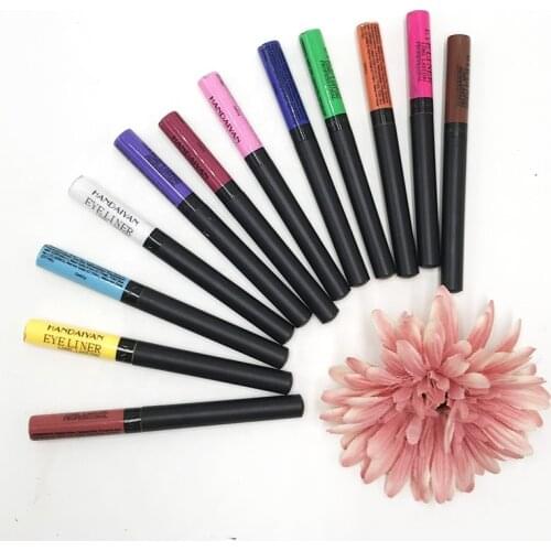 12 Color Fast Dry Matte Eyeliner Sweat-proof Liquid Eye Cosmetics Waterproof Long Lasting Sexy Eye Liner Pen Eye Makeup
