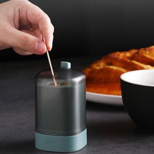 Toothpick Dispenser Push Pop-Up Automatic Toothpick Storage Box Unique Design Table Toothpick Holder Home Desk Accessories