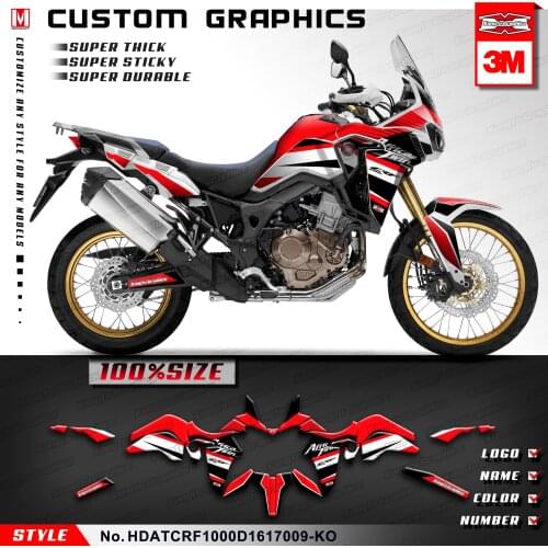 KUNGFU GRAPHICS Custom Stickers Decals for Africa Twin CRF1000D CRF1000L 2016 2017, Style No. HDATCRF1000D1617009-KO