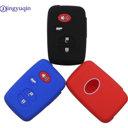 Jingyuqin 4 Buttons Remote Silicone Car-Styling Cover Case For Toyota Highlander Prius V Venza Land Cruiser Smart Key