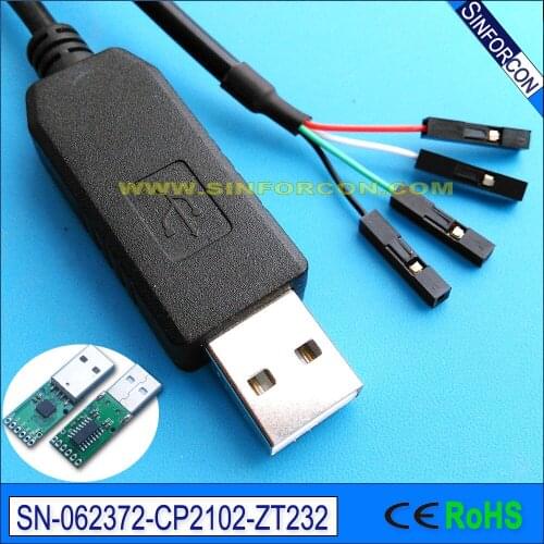 Silicon labs cp2102 usb rs232 adapter cable with dupont 2.54 socket usb rs232 serial adapter cable