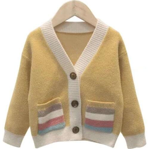 2021 Spring Autumn Boys SolidKnitted Cardigan Clothes Child Shirt Kids Childrens Coats Casual Outerwear Clothing Sweater Male