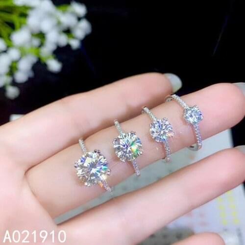 KJJEAXCMY boutique jewelry 925 sterling silver inlaid Mosang Diamond gemstone ladies ring support detection popular